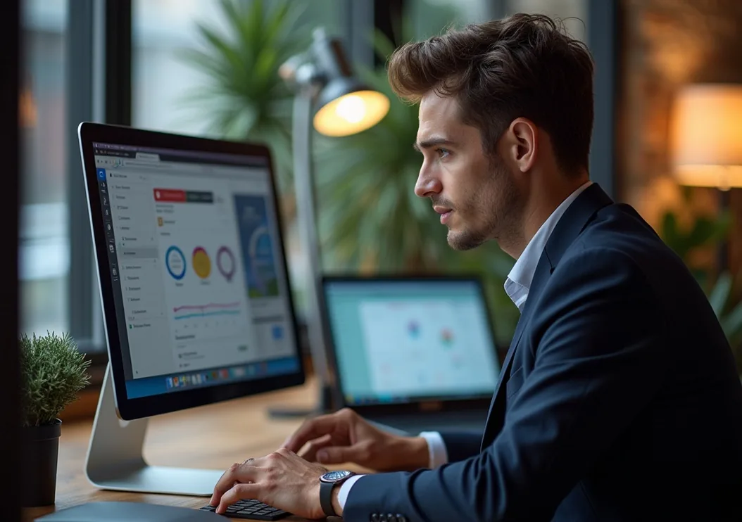 Person working on advertising campaign